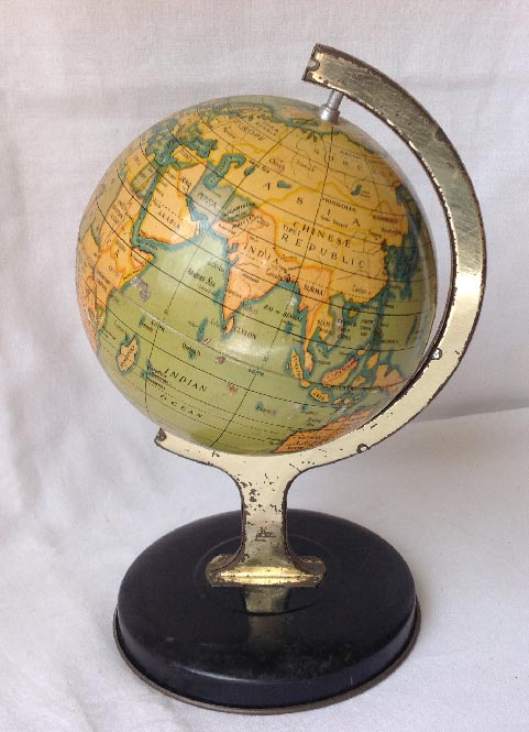 vintage English made Reliable tin plate toy globe